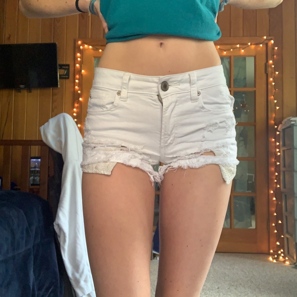 white american eagle jean shorts